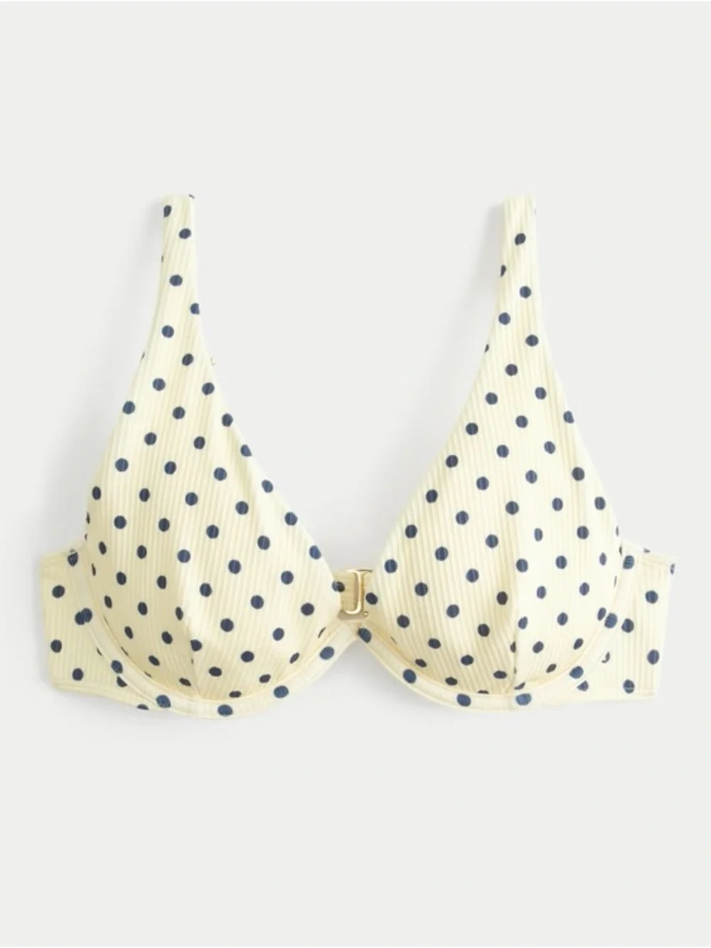 NWT Hollister Butter Yellow Polka Dot Curve Underwire Bikini Top